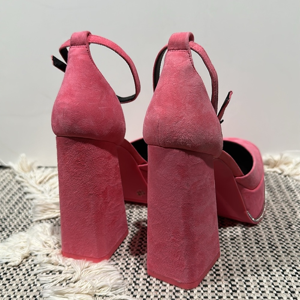 Gianni Bini Otten Suede Ankle Strap Platform Pumps - Picture 6 of 11